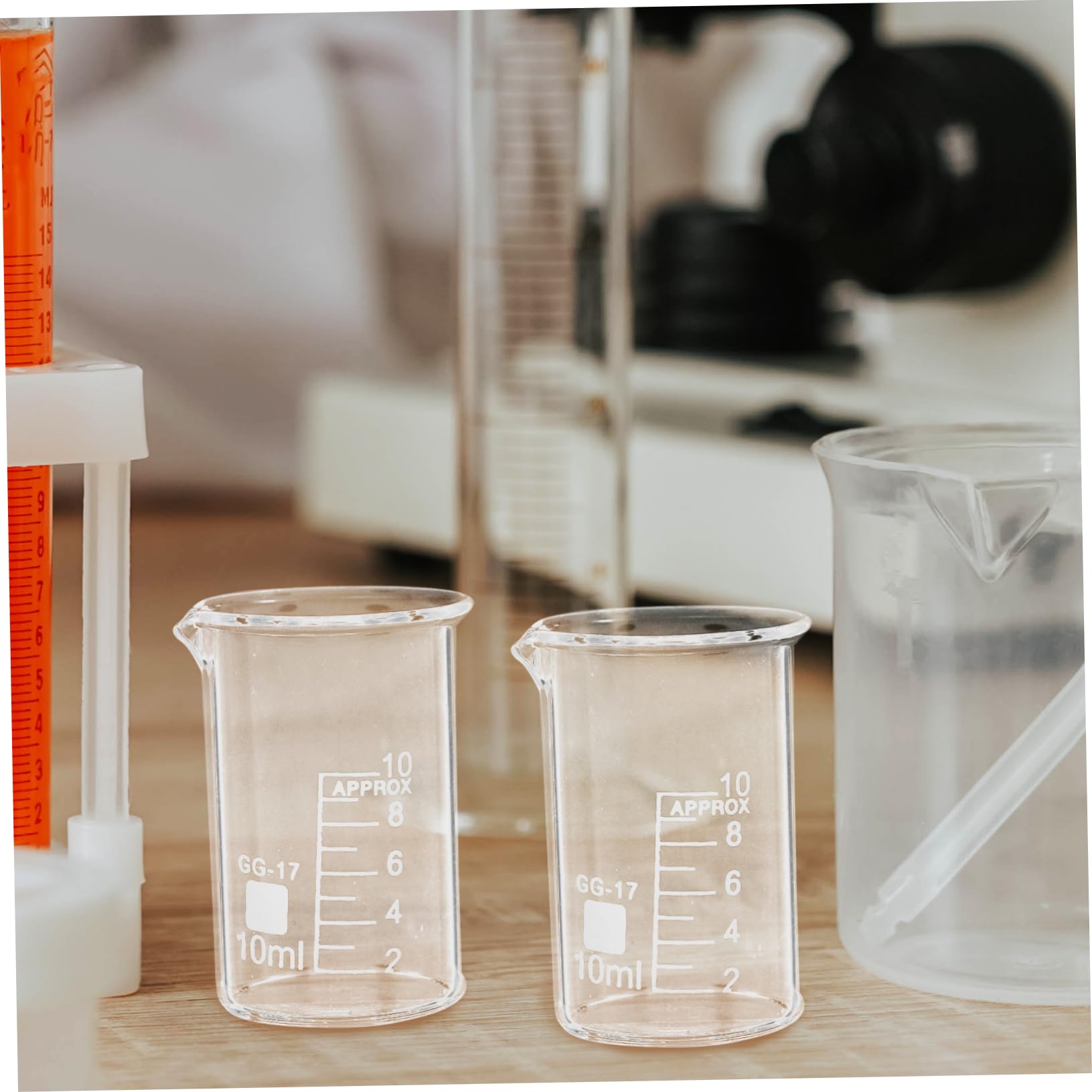 Cabilock Heatproof Glass Measuring Cup Scale 6 Pieces Lab Beakers Set Easy to Read for Scientific Experiments