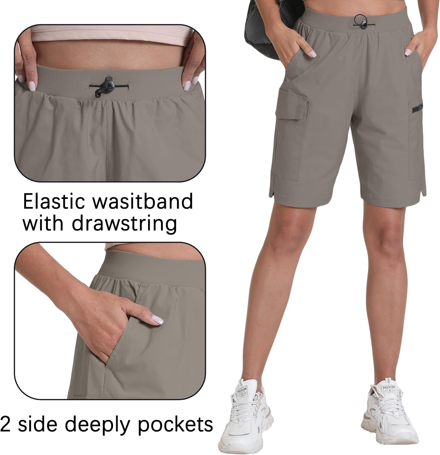 Women's Hiking Cargo Shorts Lightweight with 4 Pockets thumbnail