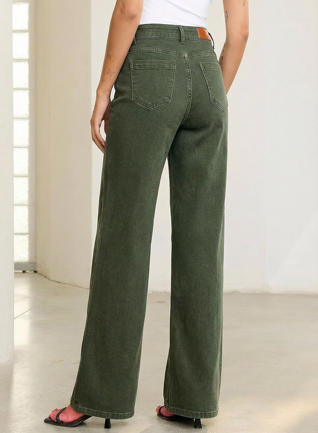 Sidefeel Womens Wide Leg Jeans High Waisted Stretchy Straight Leg Baggy Denim Pants - Image 2