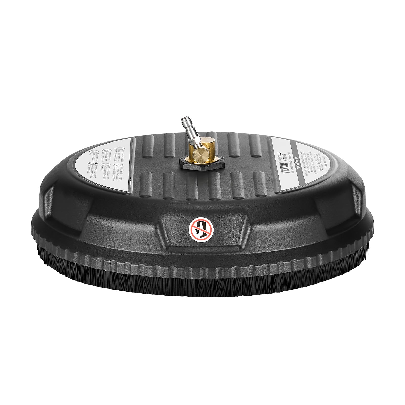 VEVOR Nettoyeur de Surface pour Nettoyeur Haute Pression 385 mm, Accessoire Nettoyeur Sol en Plastique sur Roues, 206 Bar Max. connecteur 0,635 cm 2 Buses de pulvérisation pour béton, Trottoir, Noir