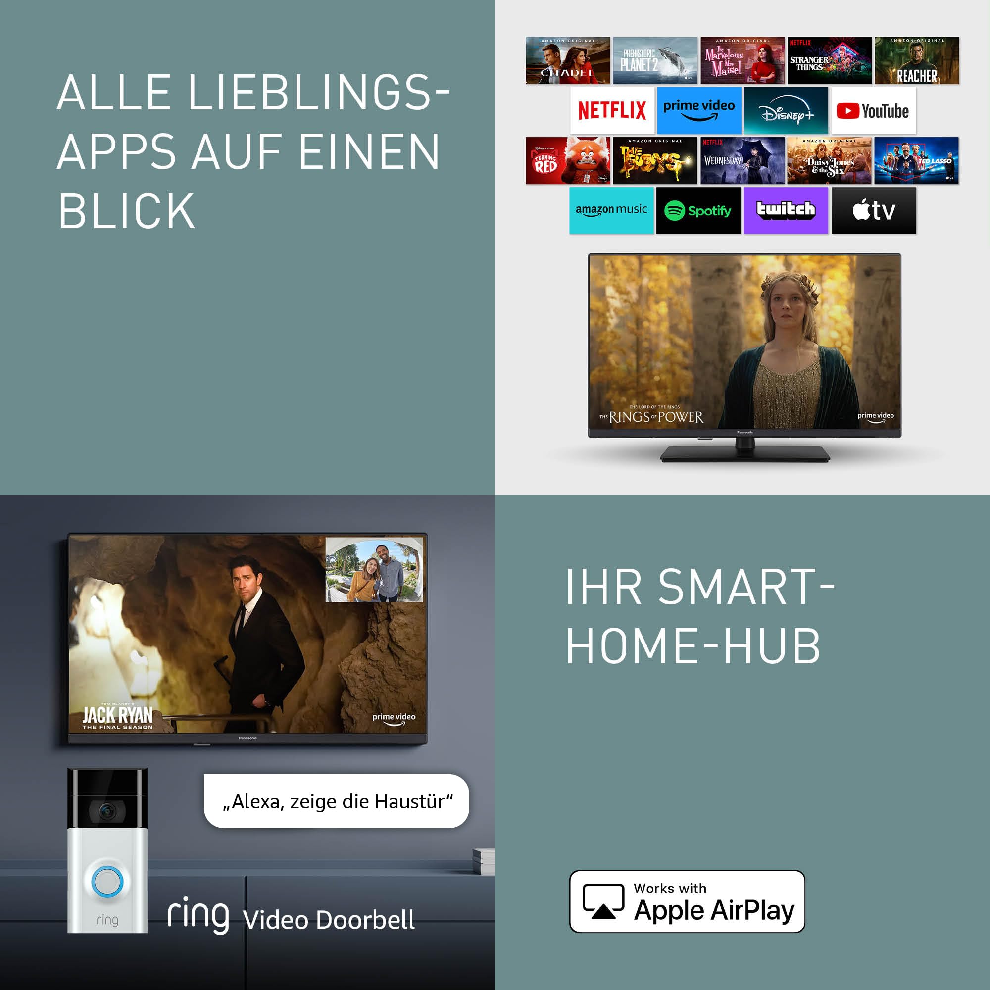 Panasonic TV-32S50AEZC, S50A Serie 32 Zoll HD LED Smart TV, Fire TV, HD | Color Engine, HDR, Alexa-Sprachsteuerung, Gaming-Modus, Media Player,