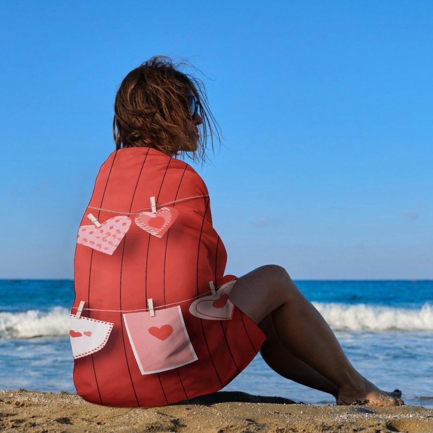 Swimming Towel, Red Wall Printed Fashion Towel,Portable Towel,Durable Towel