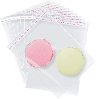 Self Sealing Cellophane Bags,3x5 Inches 200 Pcs Clear Cookie Bags Resealable Cellophane Bag for Packaging Cookies,Gifts,Fa...