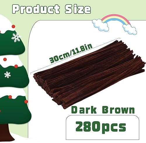 Miniatura 2 de LUNARM 280 limpiapipas, limpiapipas para manualidades con tijeras, tallos de felpilla para proyectos de arte y manualidades, tallos de felpilla para