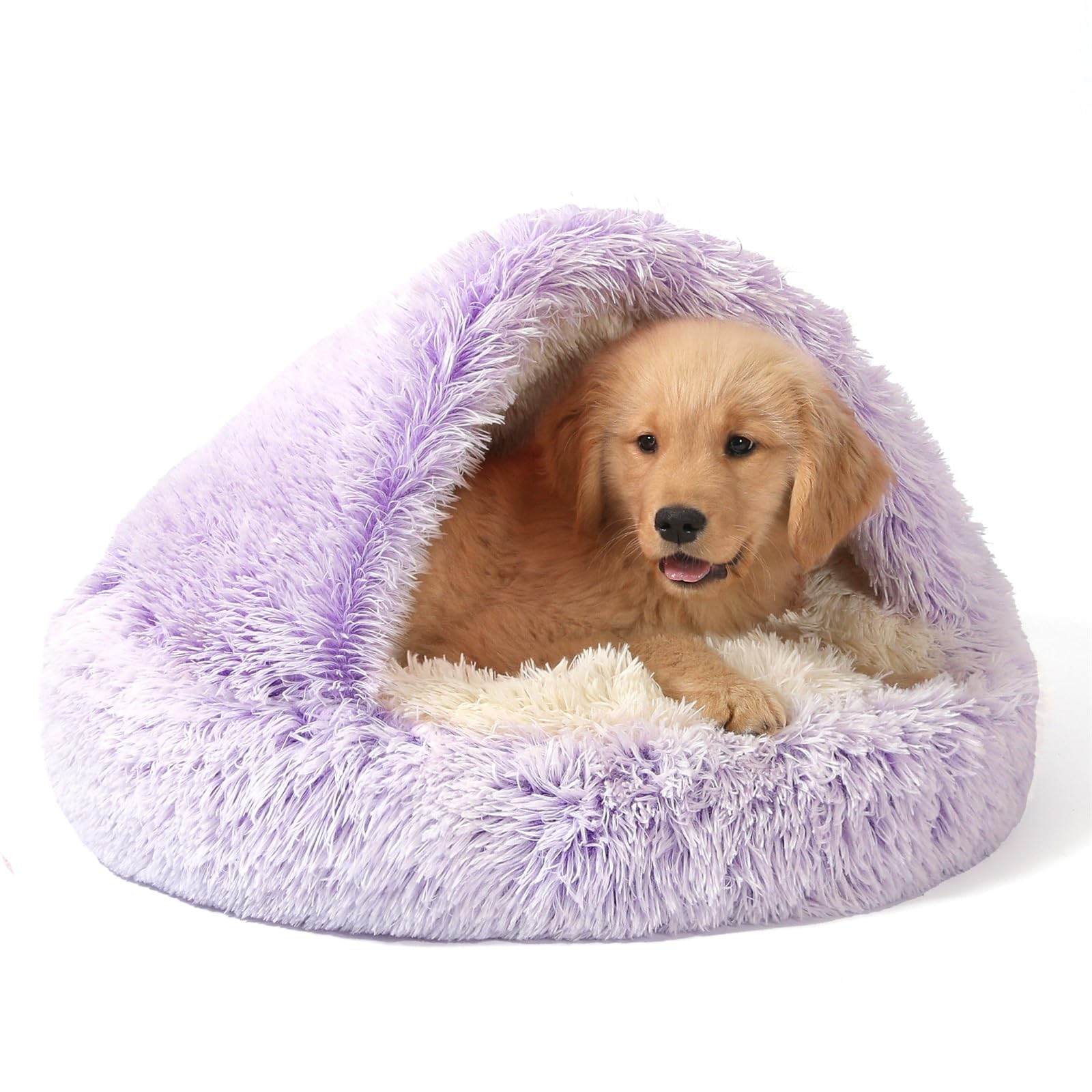 NOYAL Hooded Donut Bed, Calming Cave for Cats &amp; Small Dogs
