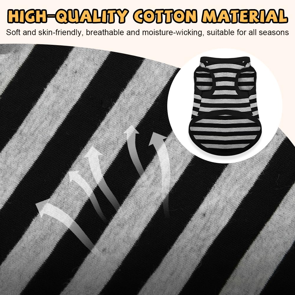 2 Pièces Vetement Chien Coton,Tee Shirt Chien,Pull pour Chien Petite Taille,Chemises pour Chiens,Dog Clothes Small,Sweat-Shirt Manches Chiene pour Protection Solaire,Animal Domestique-L