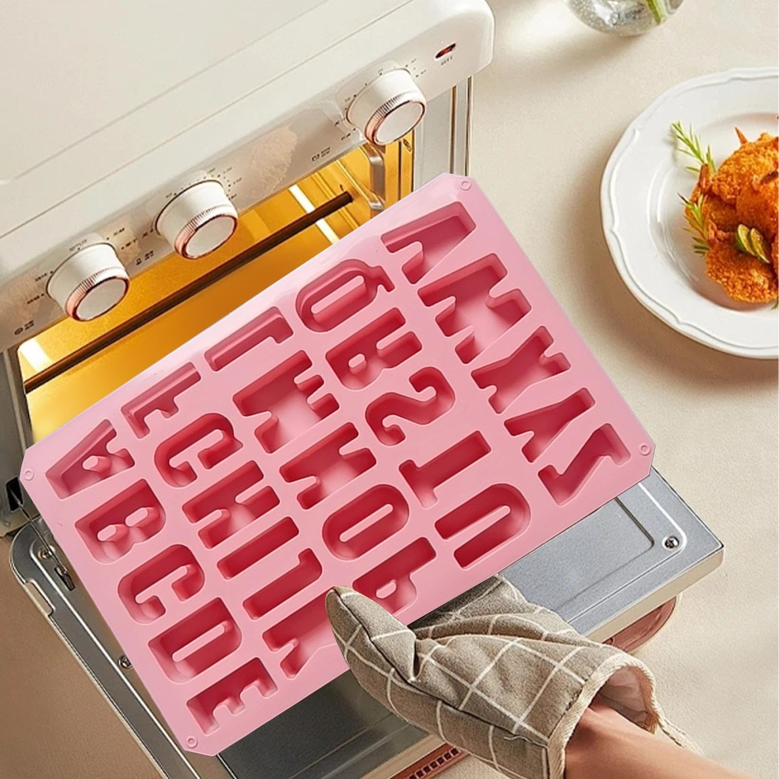 2 Stampi Silicone Lettere E Numeri - Per Cioccolatini, Biscotti, Sapone Fai Da Te | Antiaderente E Lavabile - Foto 2