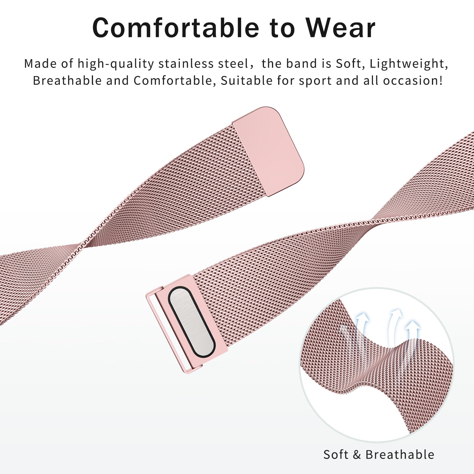 Metal Strap for Garmin Venu Sq/Sq 2 Music, Vivoactive 5/3, Forerunner 55/645/245 - Image 4