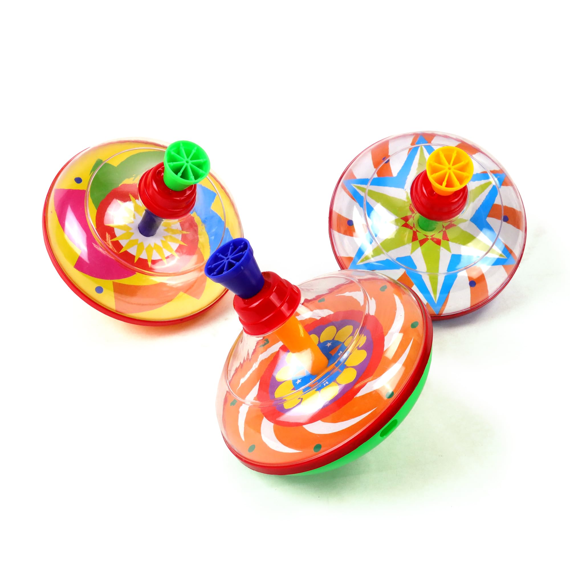 FLYPOP'S - Trottola - Giocattolo per Bambini - 030180 - Colore Casuale - Plastica - Rotazione - Velocità - Regalo - Divertente - Compleanno - Giocattolo per Bambini - 13 cm - A Partire dai 3 Anni