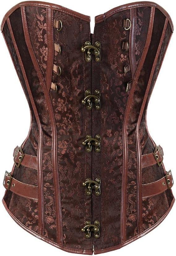Grebrafan Broderie Corset Bustier Gothique Femme (EUR (46-48