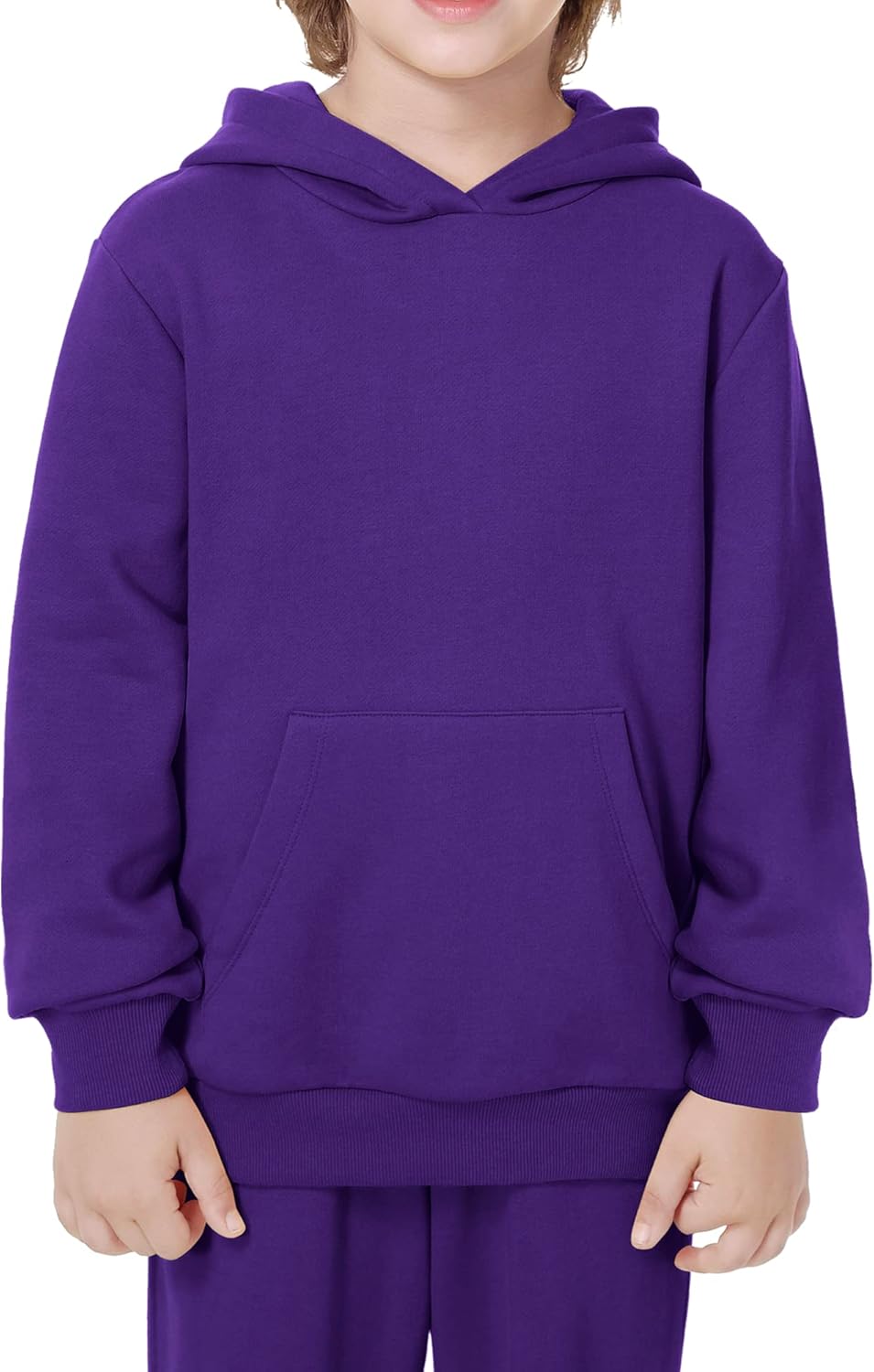 Kid Nation Kids' Soft Brushed Fleece Casual Basic Pullover Hooded Sweatshirt Hoodie for Boys or Girls 4-12 Years