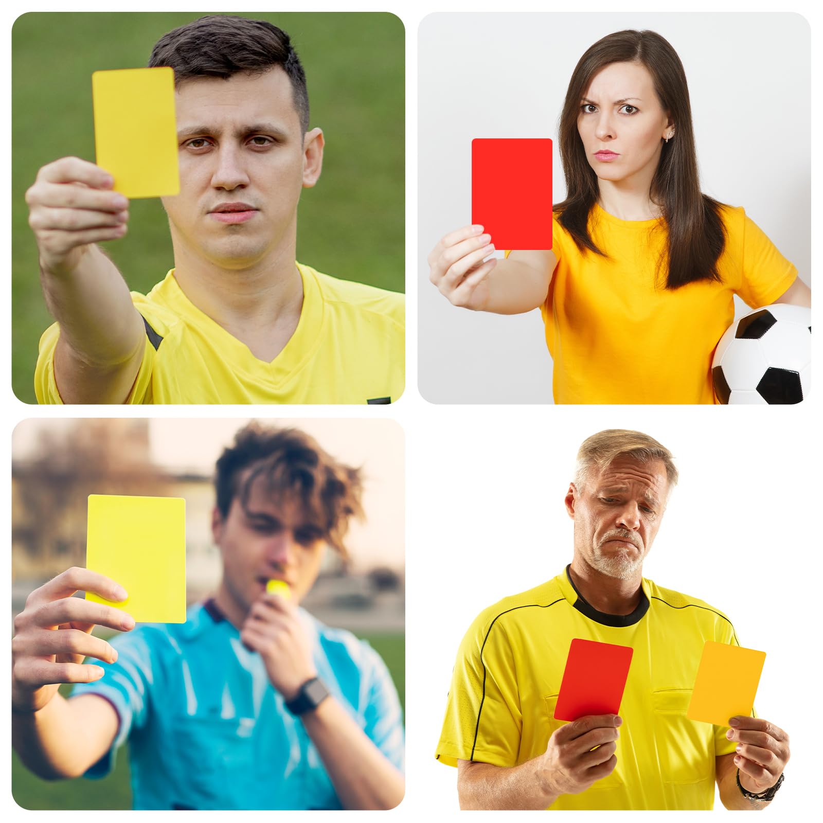 Tyqour 10 piezas tarjeta de árbitro de fútbol, tarjeta amarilla y roja, herramienta de árbitro