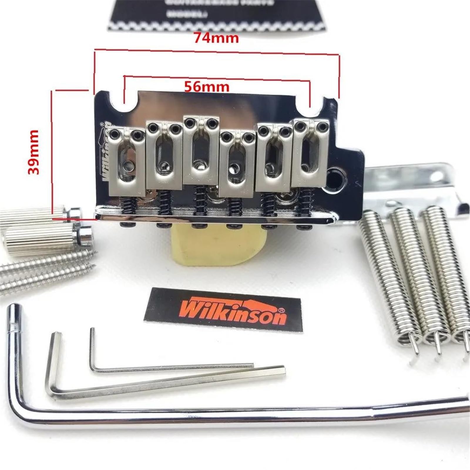 Gitarrenbrücken-Bausatz 2 Post Point Chrom Silber Double Swing E-Gitarre Tremolo System Brücke Für ST-Gitarre