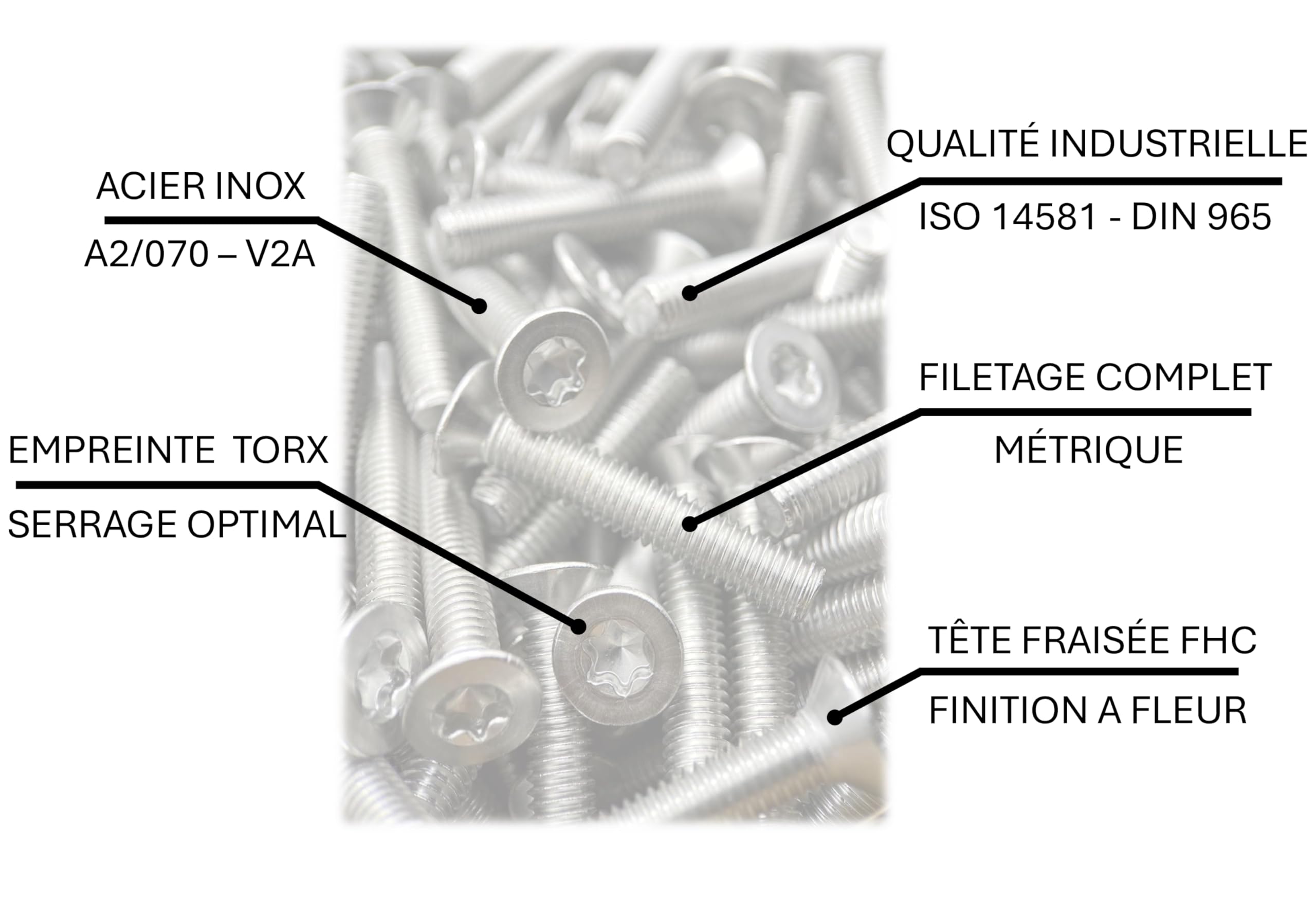 Screws M6 x 35 mm Countersunk Head Torx Stainless Steel, Rust-proof, M6 x 35mm - Image 4