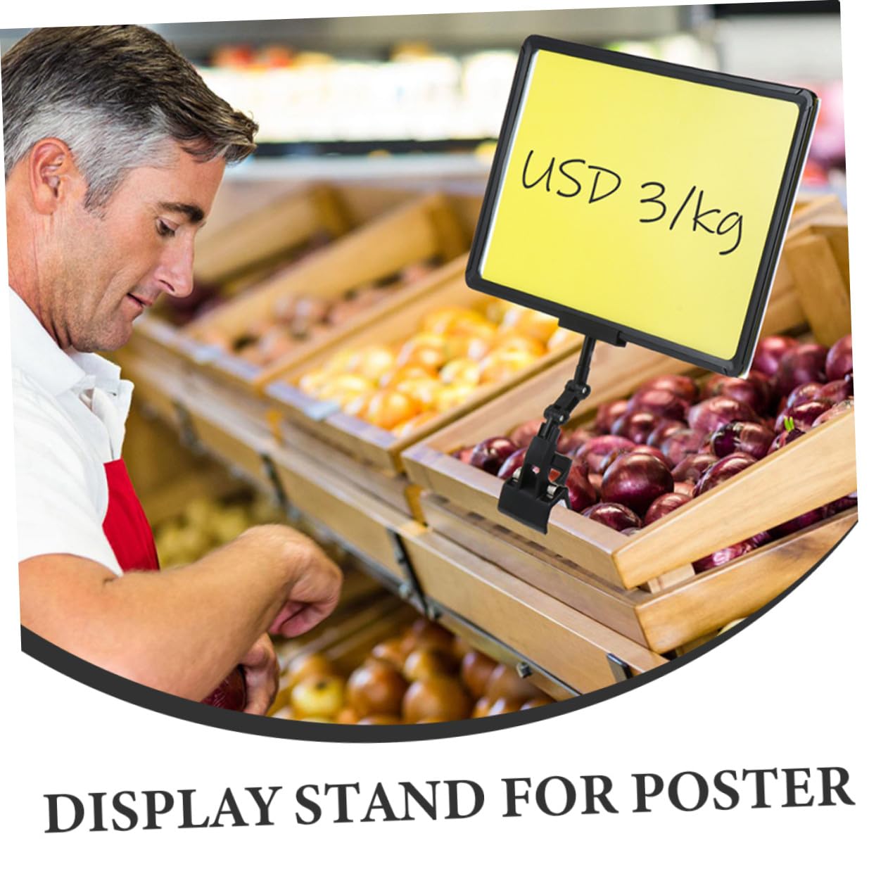 BESTonZON Set 3 Pezzi Espositore per Cartellini dei Prezzi con Clip in Plastica Nera Porta Cartelli Pubblicitari Multifunzione per Supermercati Negozi e Eventi Supporto Leggero e