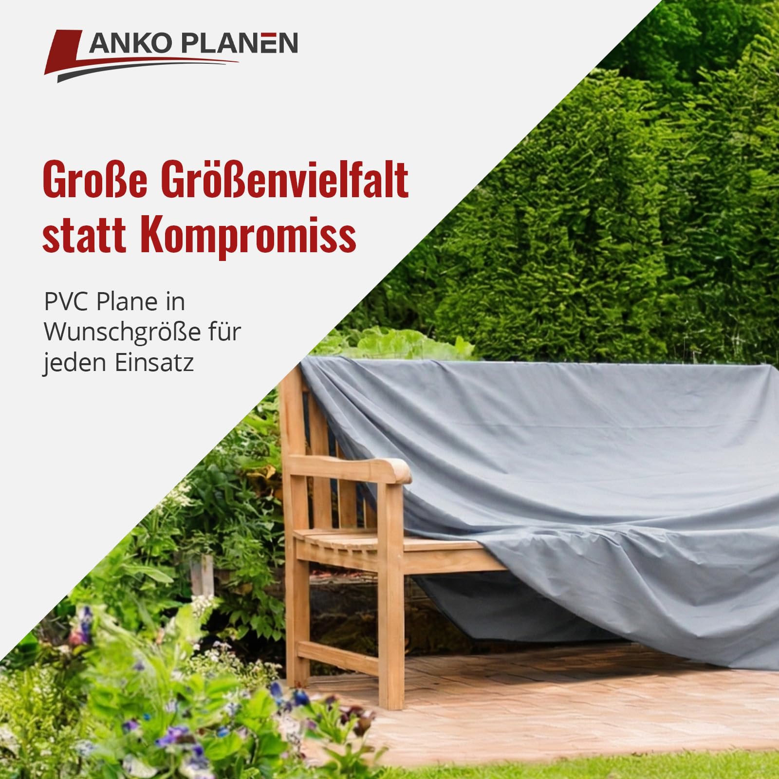 ANKO PLANEN PVC Plane 700g/m² - reißfeste LKW Plane & Abdeckplane matt - Wasserdicht, UV-beständig & wetterfest - grau - 2,5m x 3m