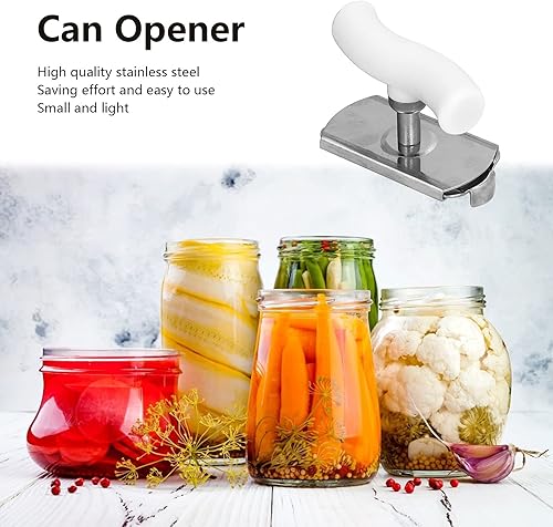 Miniatura 4 de Abrelatas de acero inoxidable, abrebotellas manual portátil, abridor de latas de alta resistencia con mango ergonómico para cocina, restaurante,
