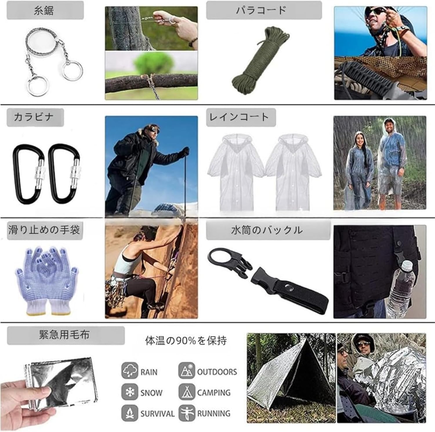 サバイバルキット、多機能サバイバルツールおよび機器、アウトドアキャンプ用品、荒野でのサバイバル応急処置および緊急用品