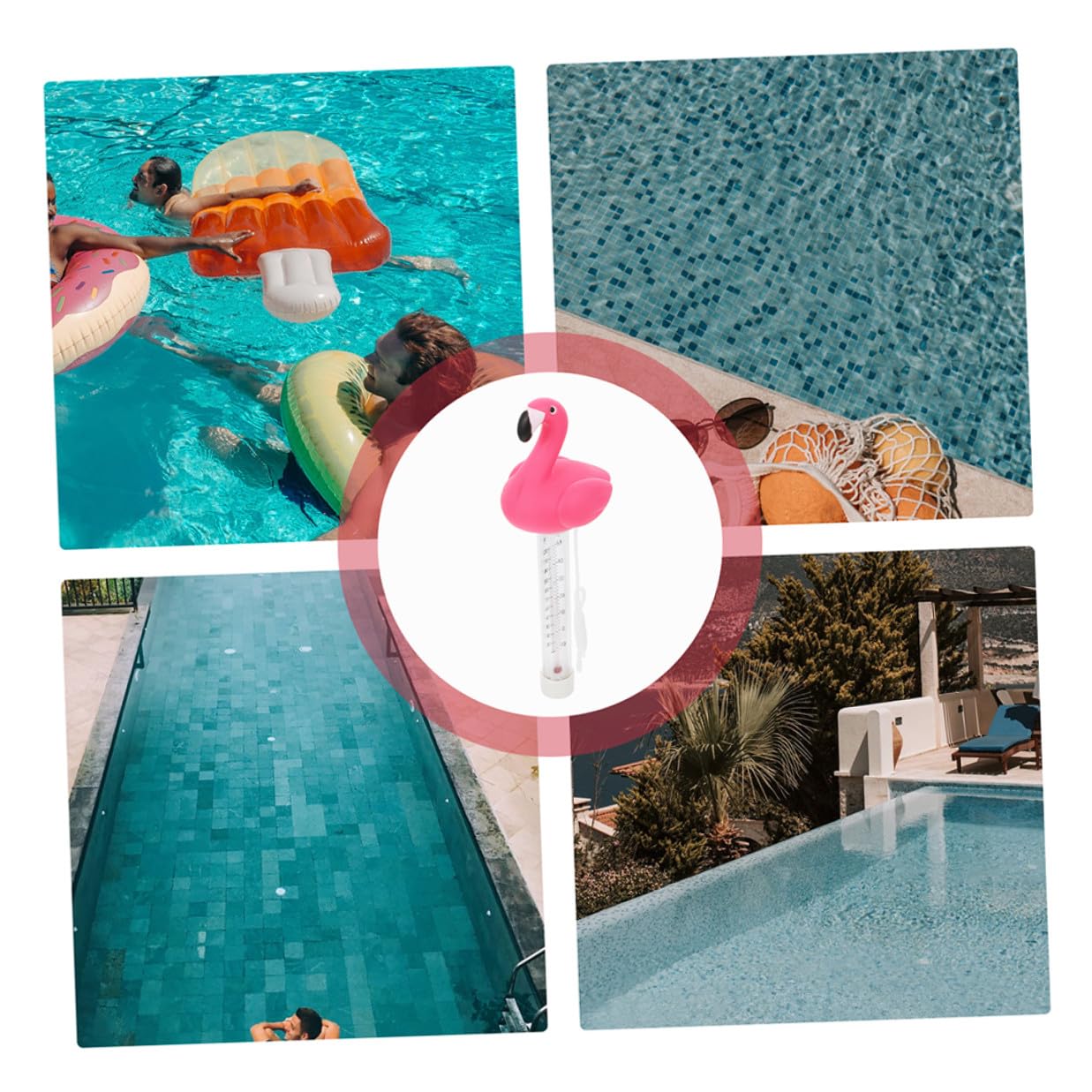 2pcs Floating Water Thermometer for Swimming Pool and Hot Tub, Easy-Read Floating Temperature Gauge for Bath and Hot Tub Use