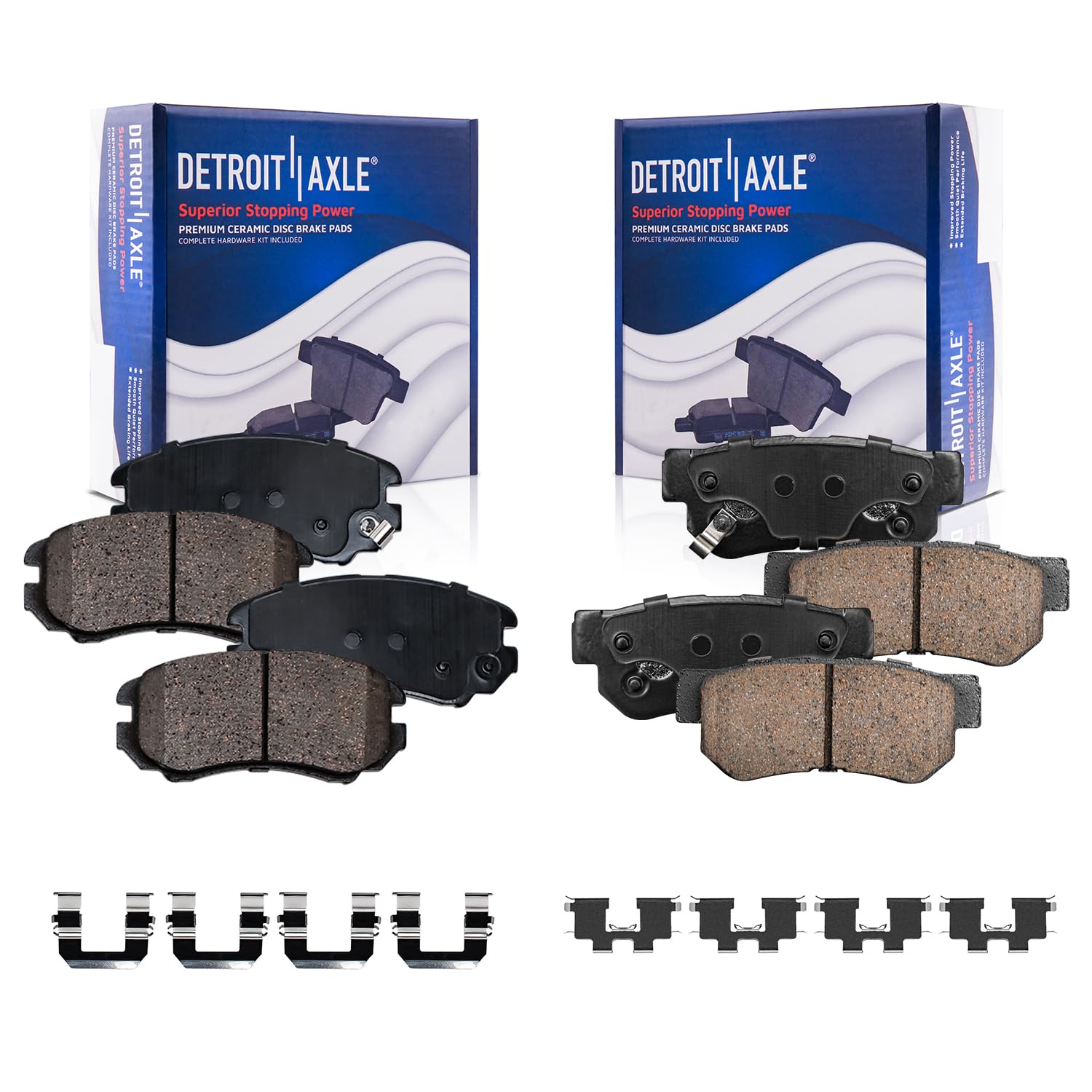 Detroit Axle - Front Rear Brake Pads for Hyundai Elantra Sonata Tucson
