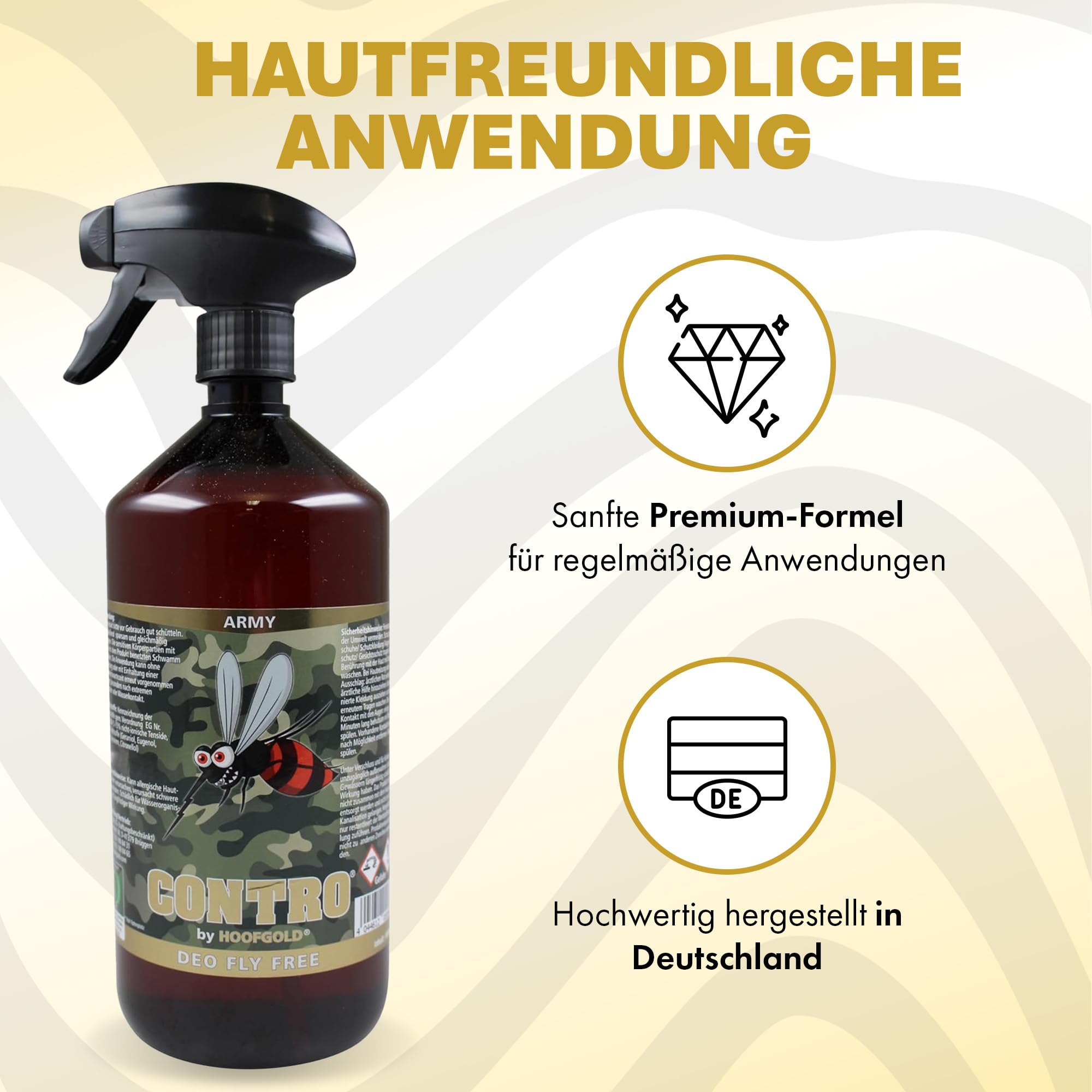 Contro Fliegenspray Pferd 1000 ml - Bremsenspray & Insektenschutz gegen Fliegen, Bremsen & Mücken - langanhaltender Fliegenschutz für Stall, Weide, Ausritt & Turnier | Gegen Fliegen, Bremsen & Mücken - langanhaltender Schutz bei Ausritt, Turnier, Koppel,