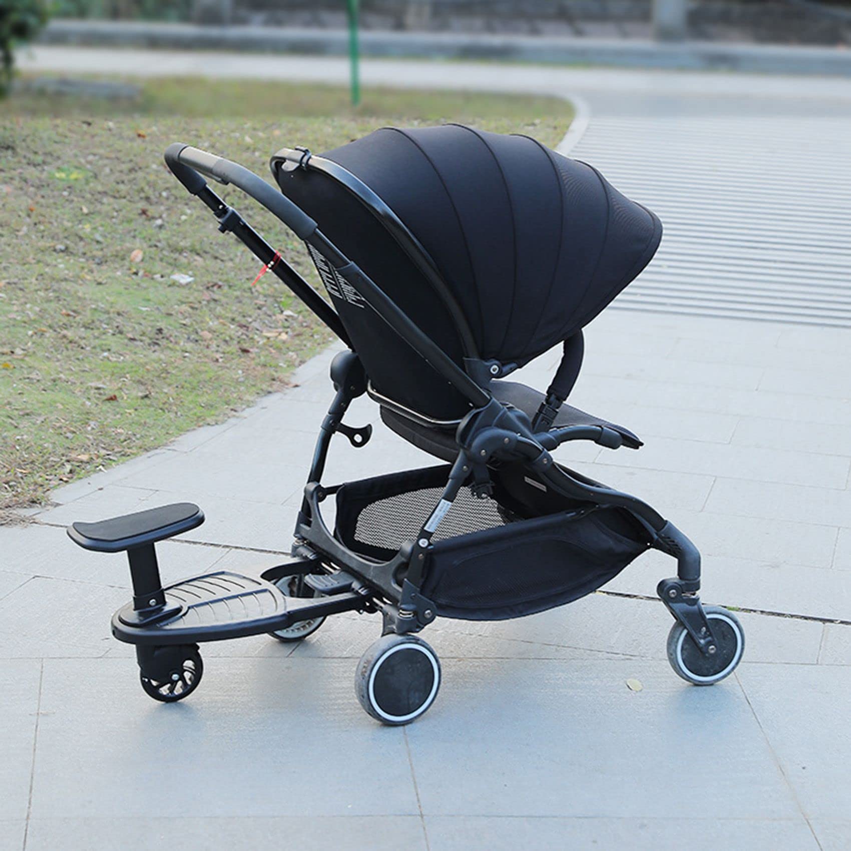 Tlilyy Cochecito de Carrito Ruedas Tablero para NiñOs Tablero de Ruedas Cochecito Soporte de Paseo en Placa Asiento Desmontable Azul