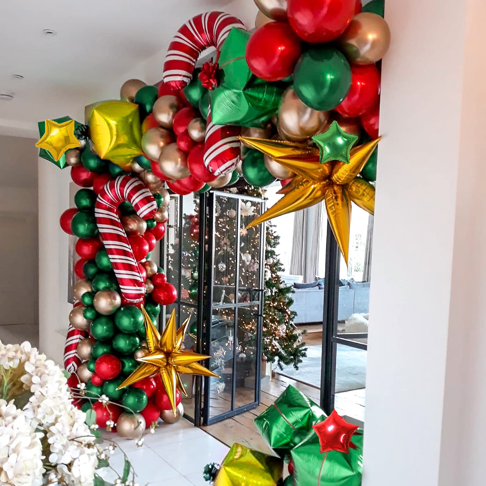クリスマス バルーン グリーン Amazon | Bonropin クリスマスバルーン ガーランド アーチキット