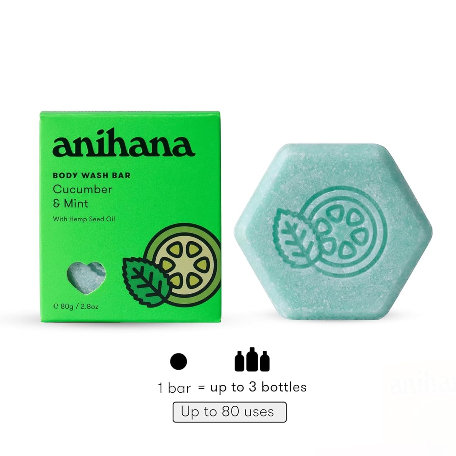 ANIHANA Fresh Start Bath and Body Spa Gift Set Bundle, 1 Shampoo Bar, 1 Conditioner Bar, and 1 Body Wash
