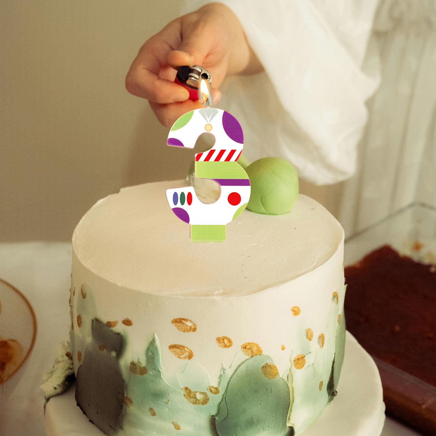 Candele di compleanno giocattolo, numero 4 candele per torta, cowboys 4° compleanno, decorazioni per feste di gioco giocattolo, candele a tema storia blu, decorazioni per torte per ragazze e ragazzi