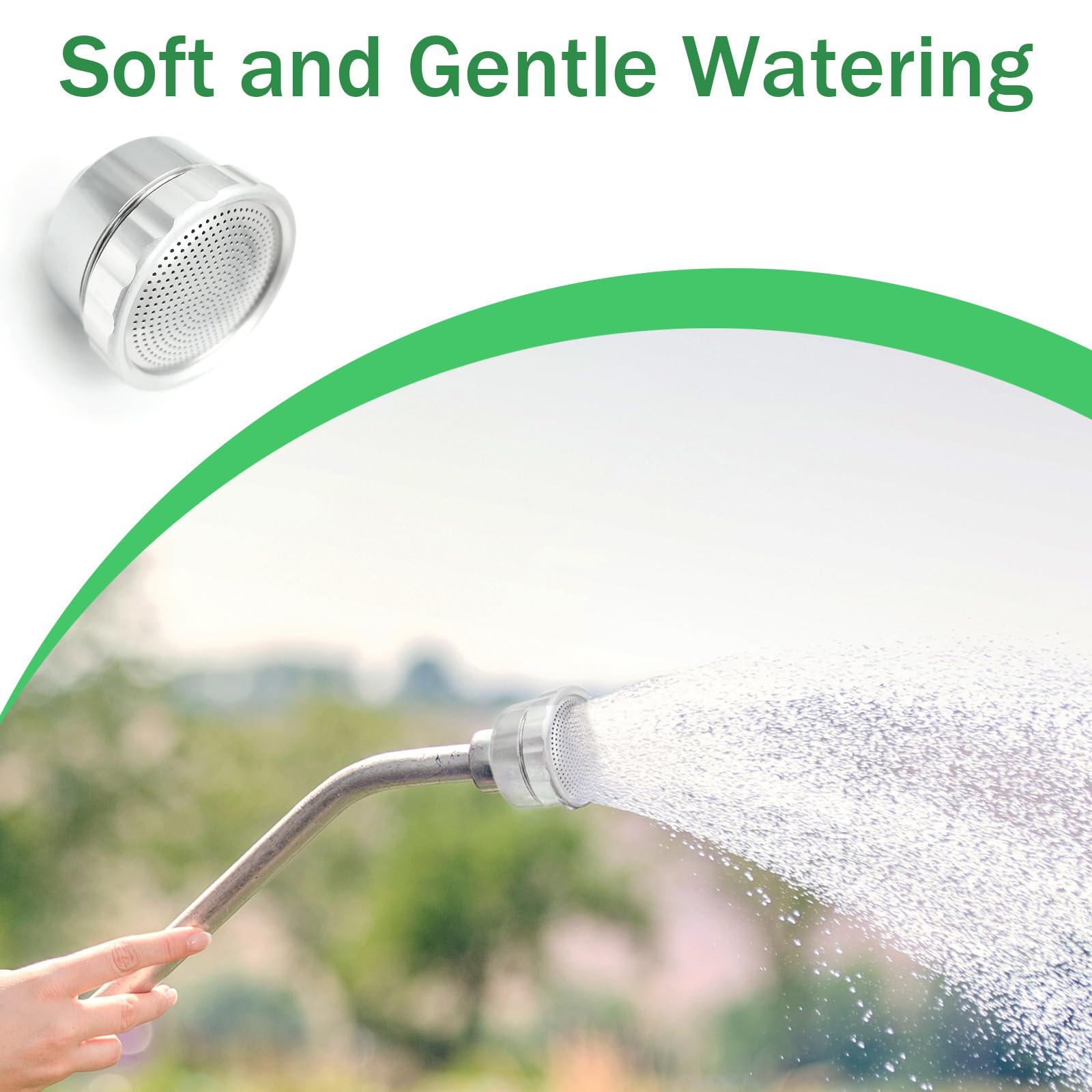 Ugello per acqua ad alta pressione con 1000 piccoli fori, attacco per tubo in lega di alluminio resistente da 2,5 cm, per irrigazione da giardino, serra, vivaio e patio (1 pezzo, argento)