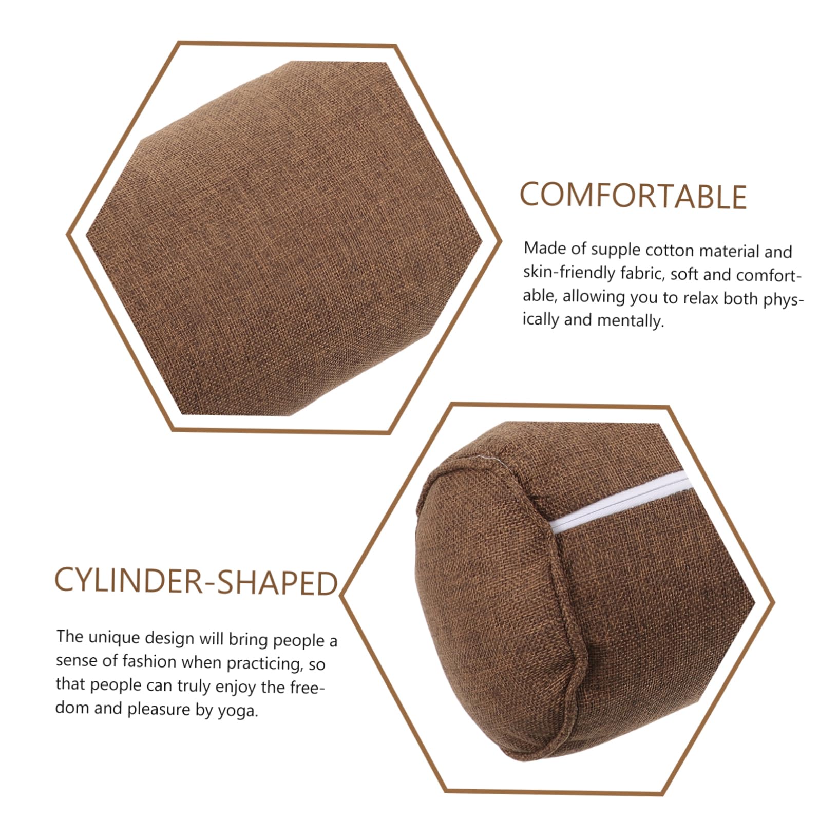 BESPORTBLE Cuscino Yoga Meditazione in Cotone e Lino a Forma Cilindrica, Versatile e Comodo Supporto per Yoga e Cuscino per Piedi