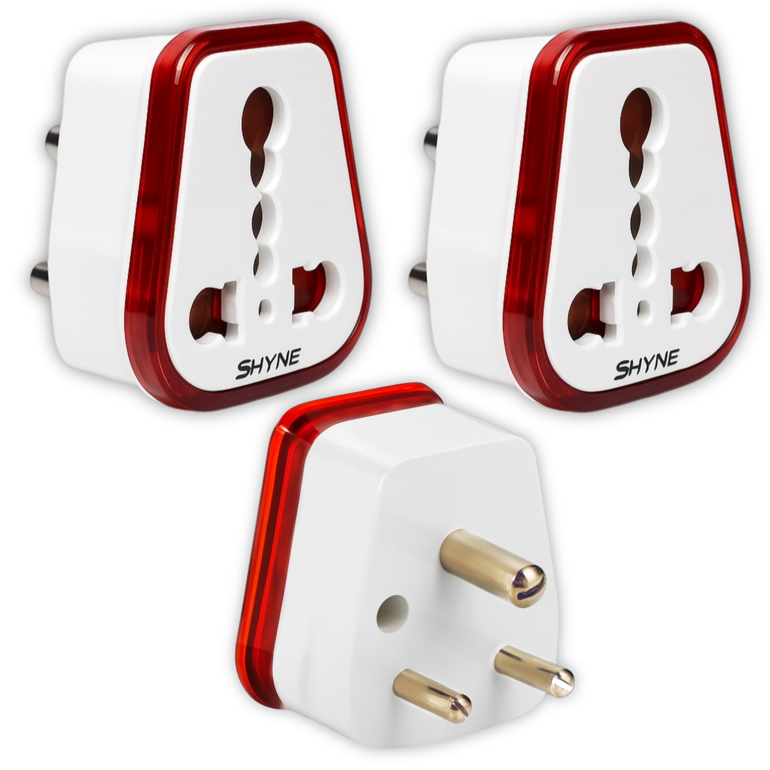 KAVANA Shyne 6 amp to 16 amp Converter/Conversion Plug Converts 6A Socket to 16 A Socket for Geysers, A/C,Refrigrator,Microwave,etc for Indian and International Plugs Pack of 2