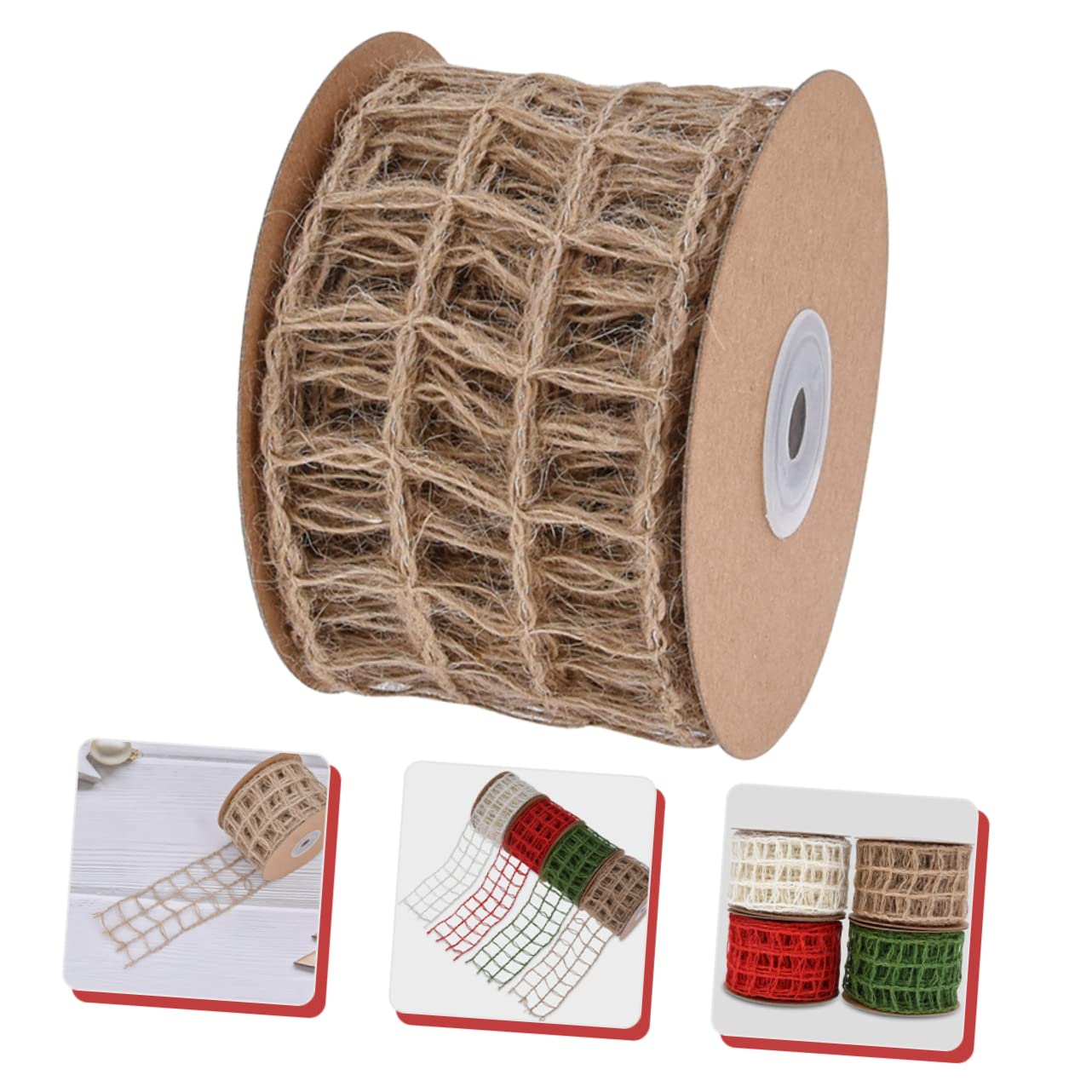 NUOBESTY 4stücke Burlap Dekoband Für Weihnachten Juteband Mit Draht Für Diy Hochzeiten Und Bastelprojekte Fach Lagig Rustikal Und Vielseitig Einsetzbar Für Blumenarrangements Und