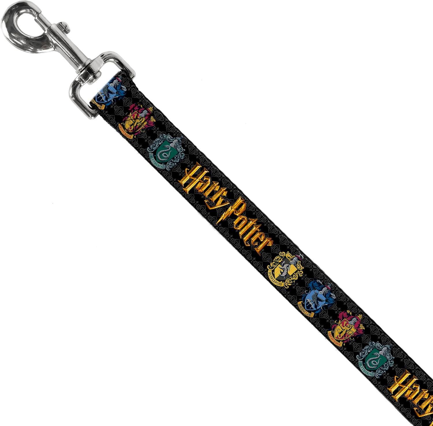 The Wizarding World of Harry Potter Pet Leash, Dog Leash, Harry Potter Hufflepuff Ravenclaw Gryffindor Slytherin Black, 6 Feet Long 1.0 Inch Wide