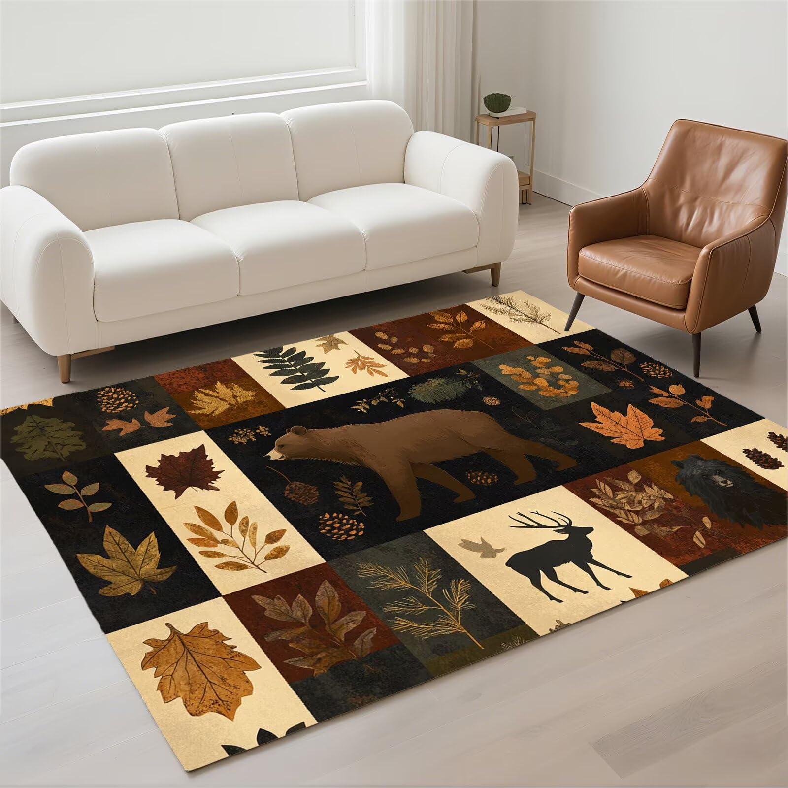 Carpet Salon Imperméable Grand Tapis Lavable 80x150 Rug Moderne Rectangulaire Antidérapant
