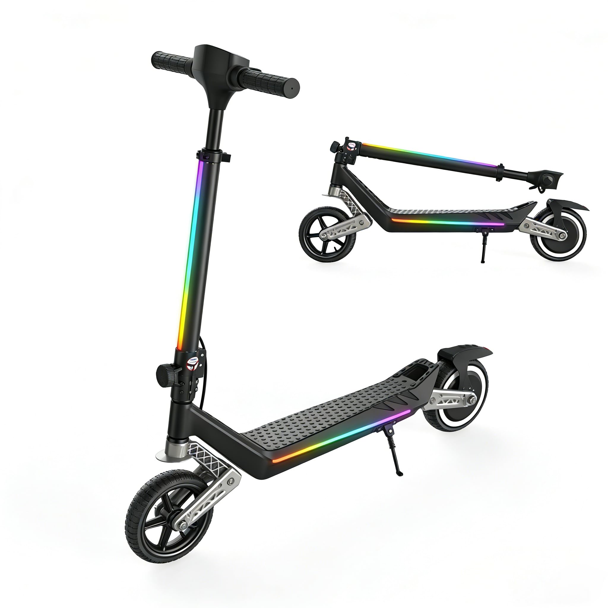 Trottinette Électrique Enfant K6,Trottinette Electrique Enfant 8-14 Ans,Pneus Pleins 6.5",3 Vitesses 5/10/16 km/h,3 Modes Lumière,Autonomie 9 km,Double Suspension,Bluetooth,Pliable,70 kg
