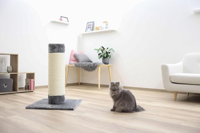 Foto 5 de 6 de Kerbl Pet Poste rascador Opal Ultra, Gris, 60x60x80 cm, Estable, para Gatos medianos y Grandes
