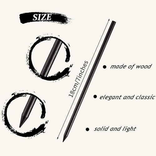 Miniatura 2 de Chuangdi 40 unidades de palillos de madera negra para el cabello, palillos vintage, lápiz chino, horquillas largas para peinados, accesorios