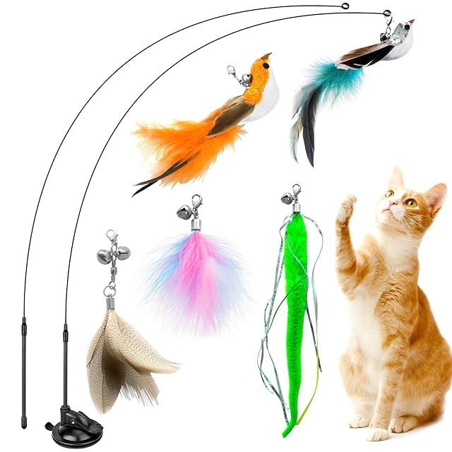 NXPZ 8 Pcs Set de Juguetes para Gatos, Juguetes Interactivos para Gatos, Juguetes para Gatos de Interior
