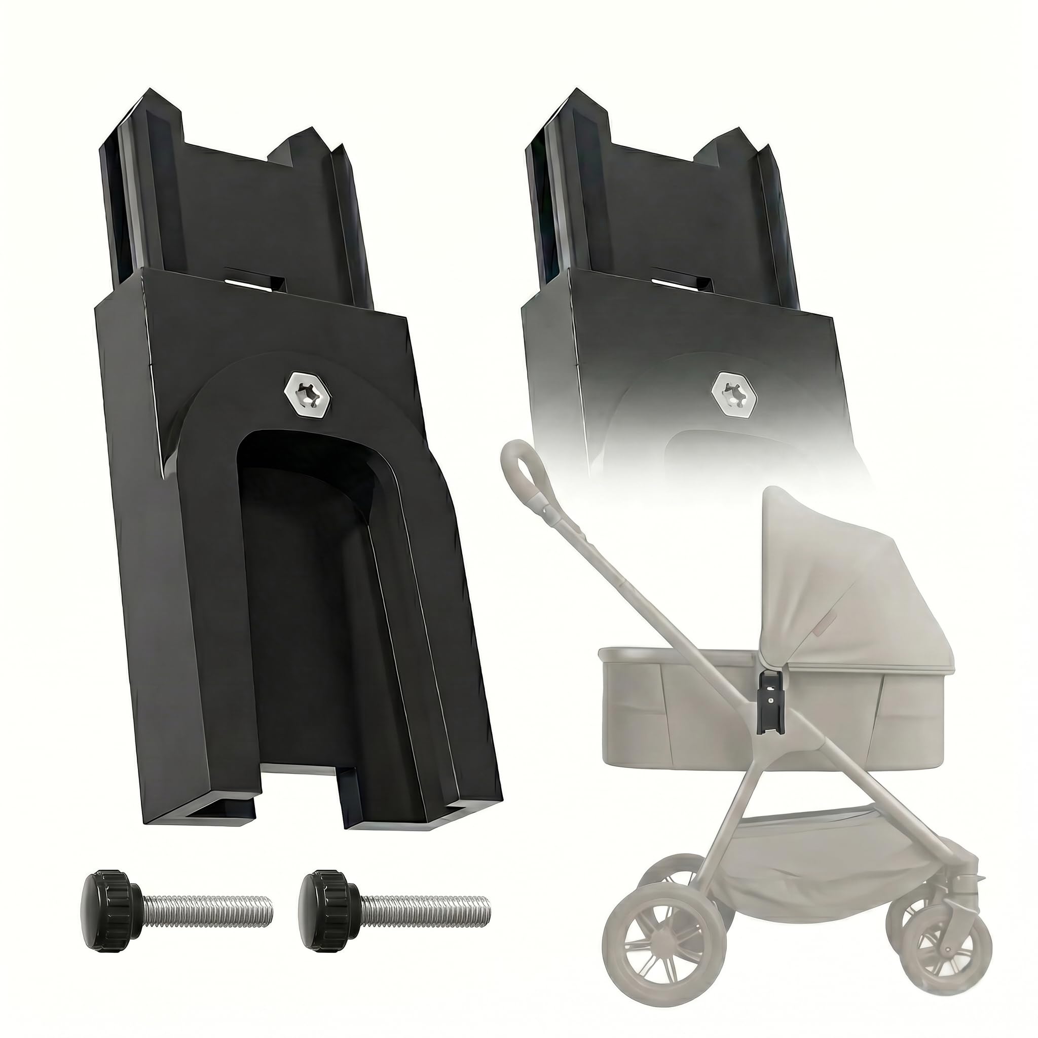 Photo 1 of (Bassinet Adapter Compatible with UPPAbaby V3 Bassinet to Nuna TRIV Next or Nuna SWIV Strollers - Secure Connector Attachment, High-Grade Plastic, 2 Pack [NOT for Car Seats])