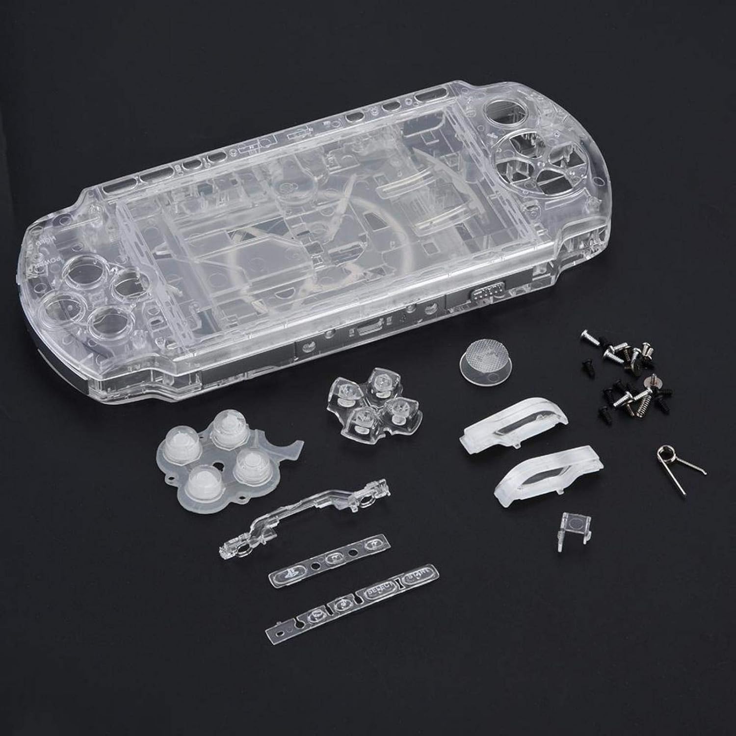Socobeta Console Game Shell Cover Replacement Console Game Case Portable Full Housing Fashionable Compatible with PSP 3000(Transparent color)