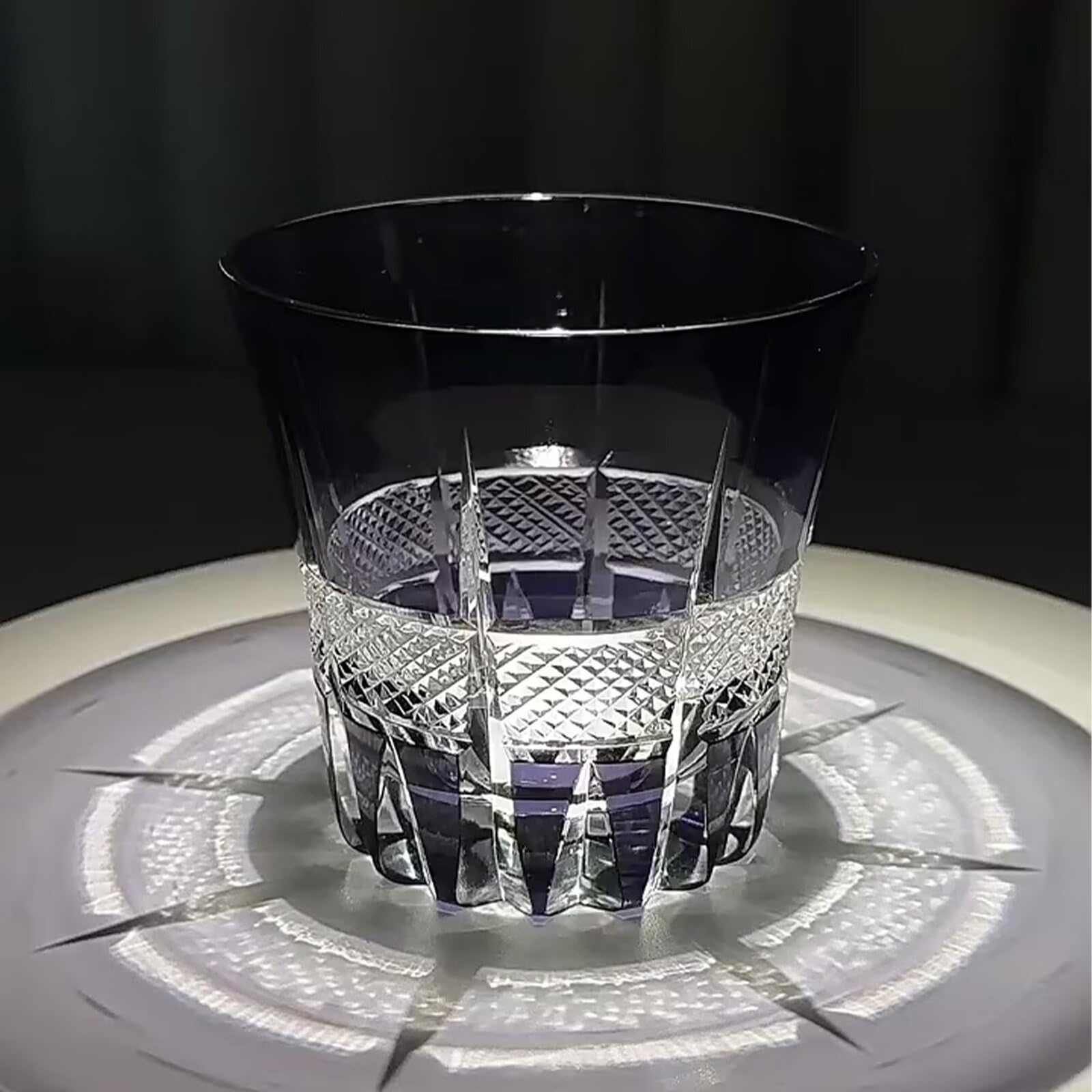 Bicchieri Senza Piombo, Cristalli Viola, Rocce Vecchio Stile, Vetro, Taglio Geometrico, Accenti di Diamanti(One PCS)