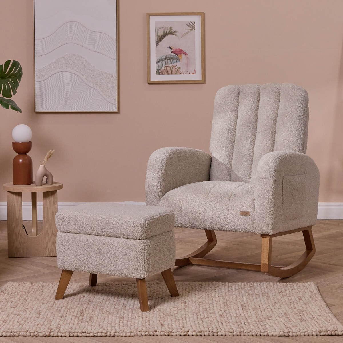 Tutti Bambini Luca Boucle Nursing Rocking Chair - Mushroom