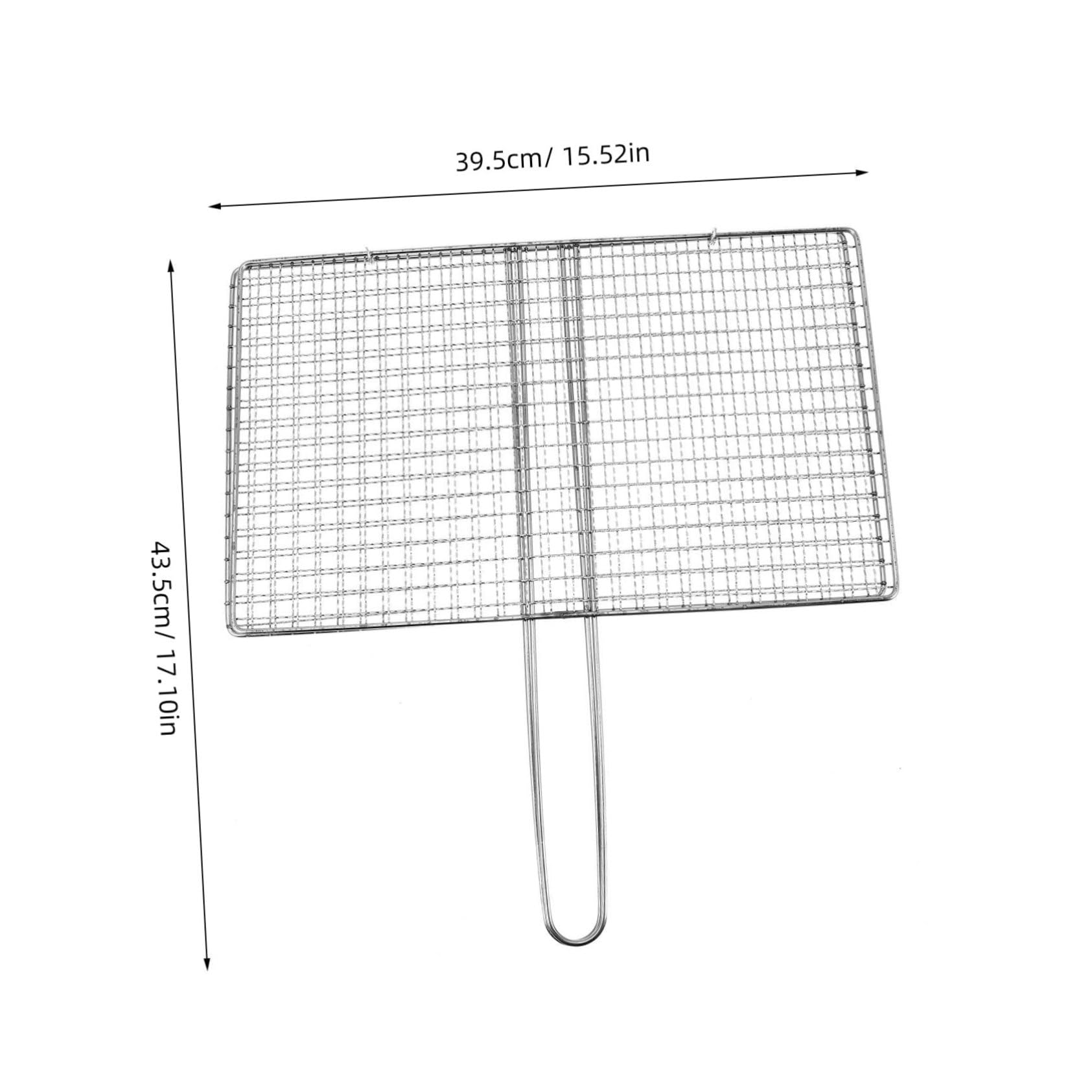 BCOATH Portable Stainless Steel Fish Grill Basket Clip Style Accessory for Outdoor Camping Picnics for Grilling Fish Vegetables and Meat Durable Safe Easy to Use