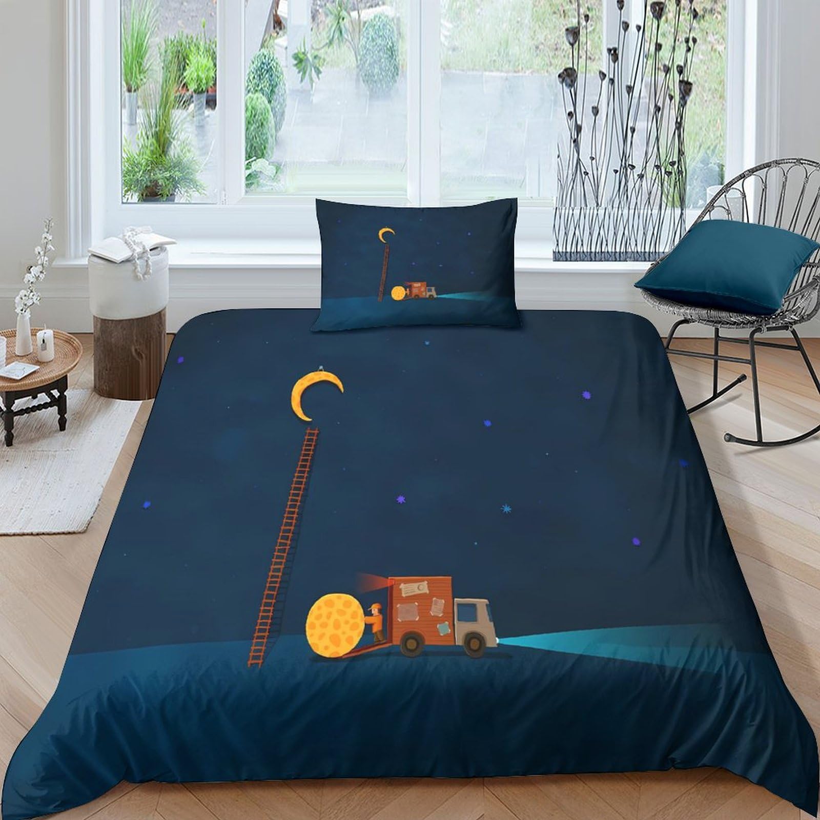 Housse de couette Lune 3D pour créer une ambiance astronomie dans la chambre