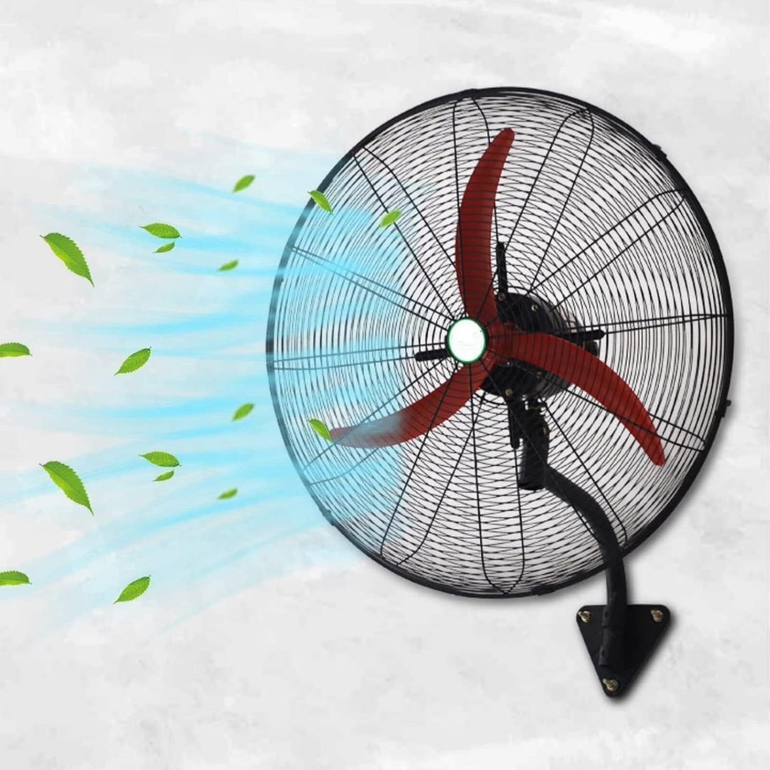 Wall Mount Oscillating Fan, Heavy Duty Adjustable Tilt, 3-Speed Industrial & Commercial Use, Low Noise, 120° Air Supply, for Residential Outdoor Spaces(68cm/27in)