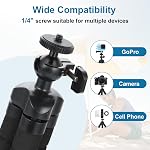 UTEBIT Flexible Phone Tripod Premium Portable Phone Mini Tripod Desk Stand Compatible with iPhone Samsung Go Pro, Small Digital Camera, for Video Recording/Vlogging/Travel Photography, Black | Compatible with iPhone Samsung Go Pro, Small Digital Came