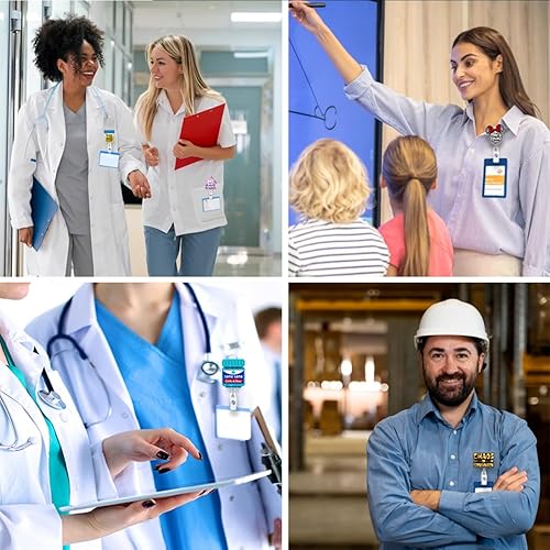 Miniatura 6 de Ortho - Carrete de insignia con purpurina negra, banda retráctil, clip de tiburón, lindo clip de insignia de amor, regalo para enfermera, médico,