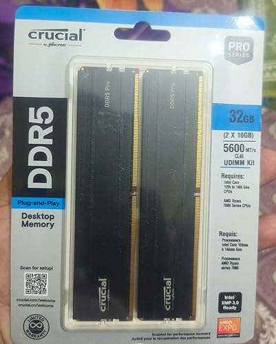 Crucial Pro RAM 32GB Kit (2x16GB) DDR5 Desktop Memory