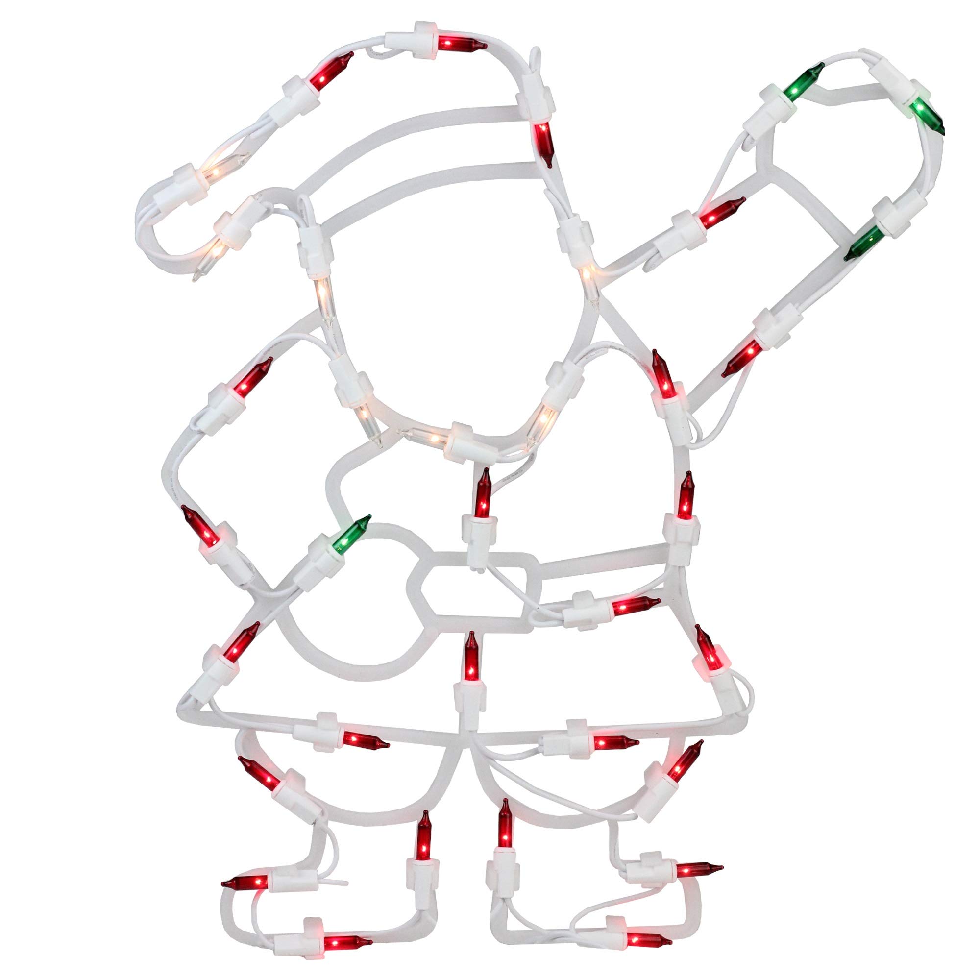 Lighted Waving Santa Christmas Window Silhouette - 13